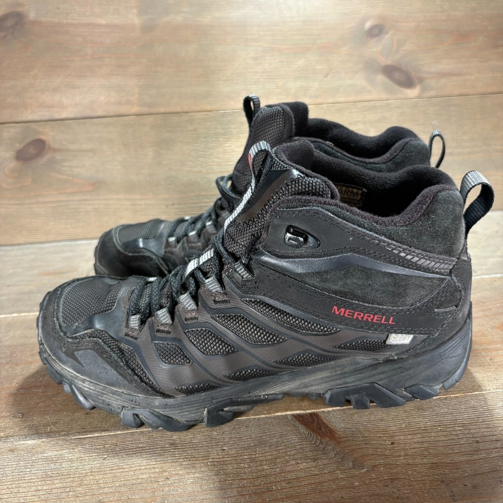 Merrell Moab FST Mens size 7 shoes Black Waterproof Insulated Snow Boots